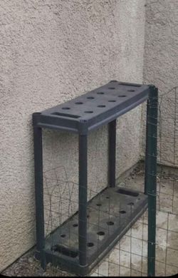 2-Tier Plastic Shelving Unit