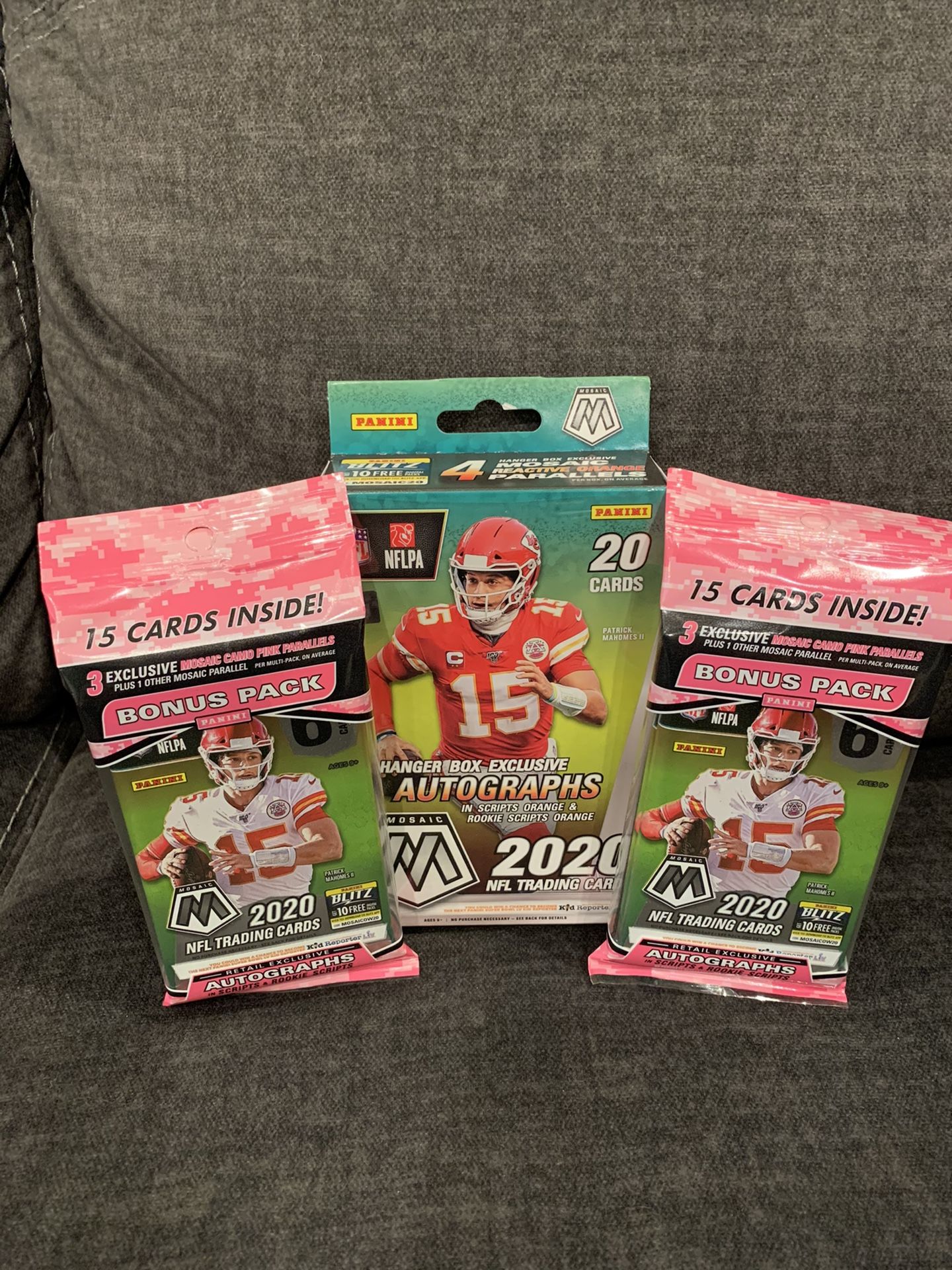2020 Mosaic Football Hanger and 2 Cello packs.