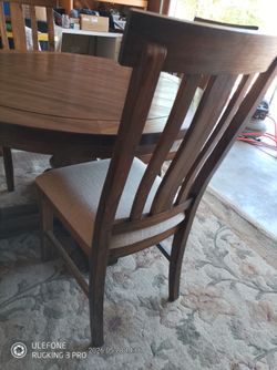 A-American Inc Acacia Wood Dining room table and chairs set