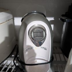 CBTL Kaldi Single-Cup Espresso/Coffee/Tea Brewer by The Coffee Bean & Tea Leaf, White On Silver