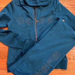 BCBGMaxAzria NWT MOROCCA BLUE embellished  studded Track Suit L