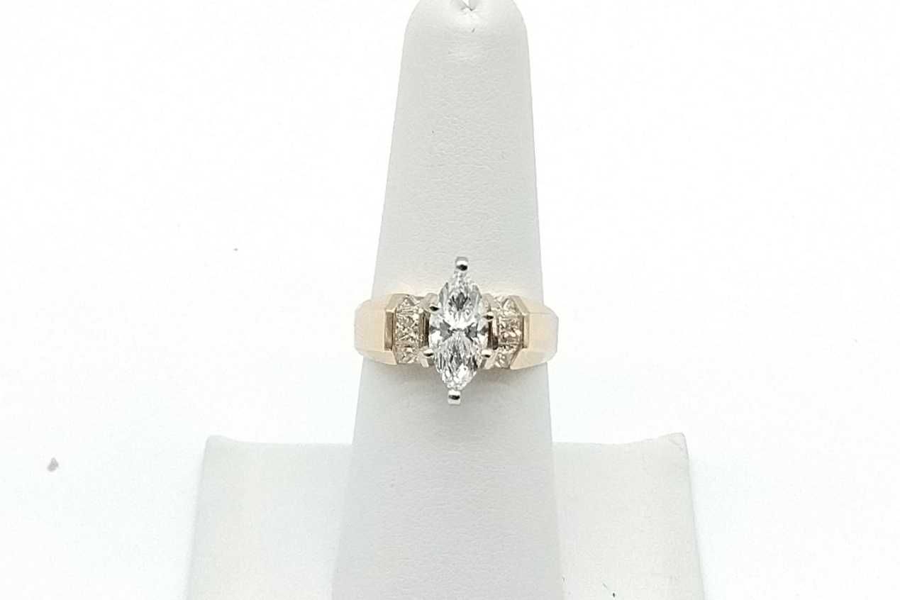 1.22 Cttw Marquis Lab Diamond 5.5 Grams 14k Yellow Gold Ring Size 7 Jr0625wrxmia