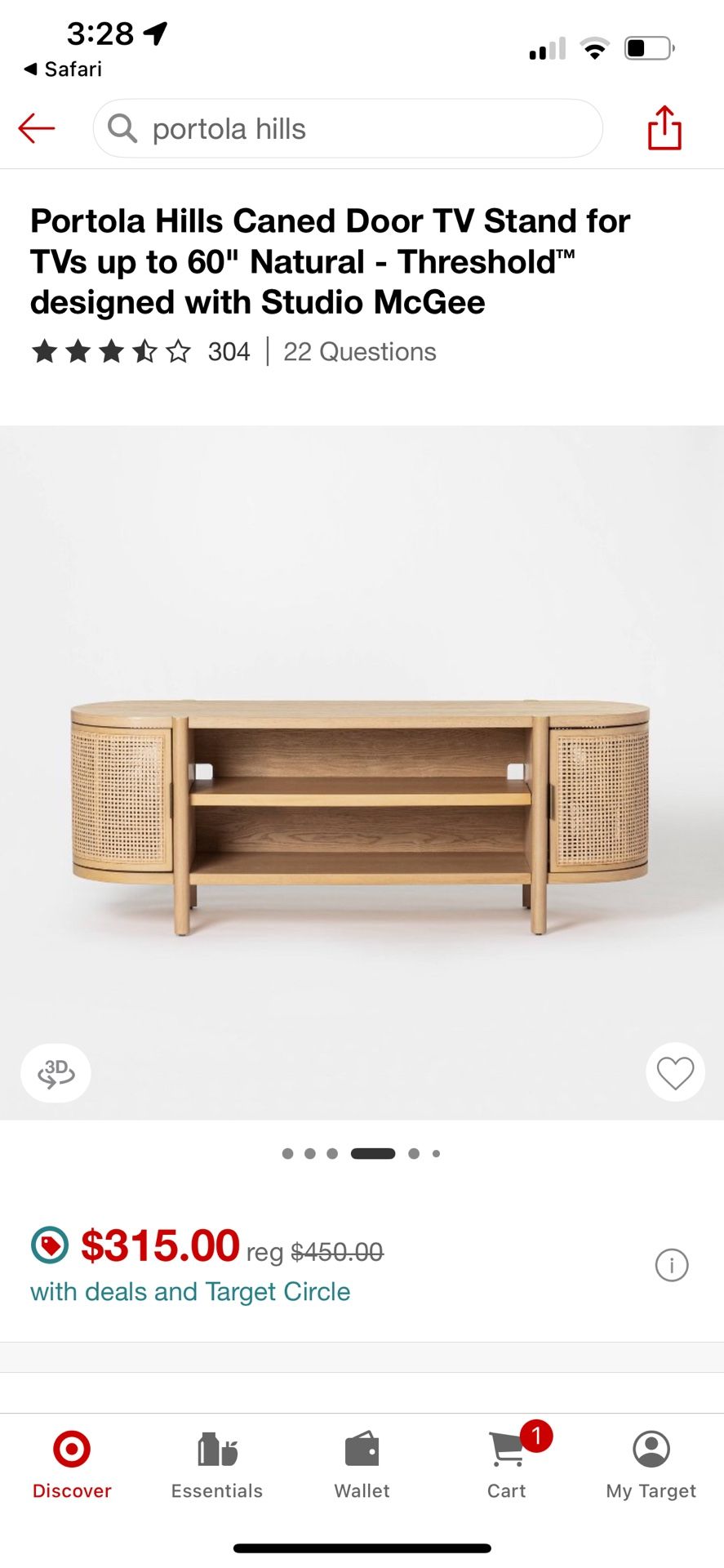 Portola Hills 60” tv console