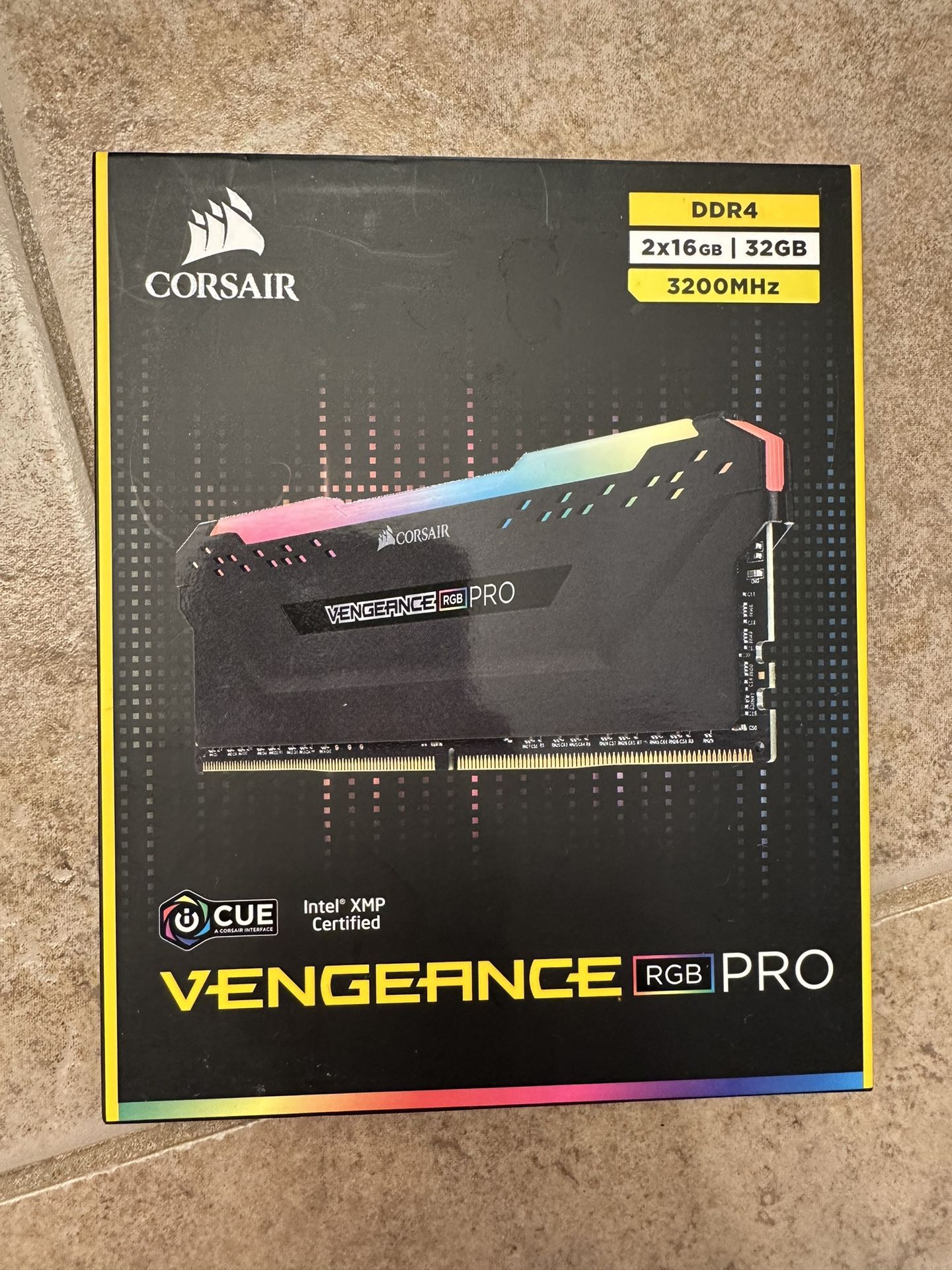 CORSAIR - VENGEANCE RGB PRO 32GB (2x16GB) DDR4 3200MHz C16 UDIMM Desktop Memory - Black