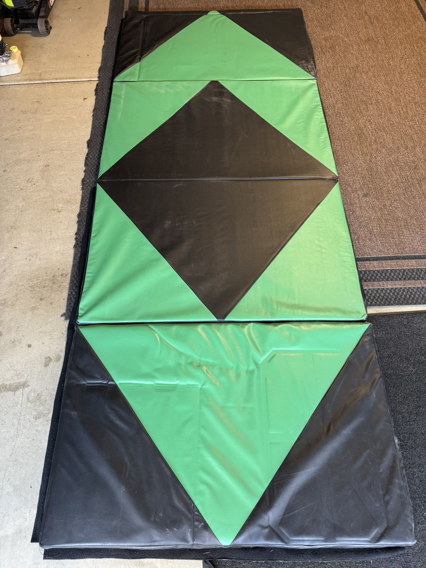 Gymnastics Mat Thick Folding Panel Gym Exercise Green/Black