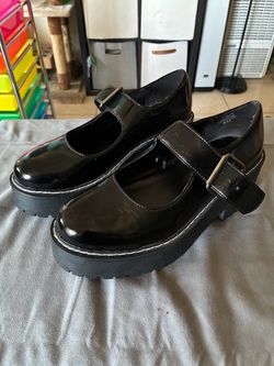 Black Patent Mary Jane Platform Shoes Size 8