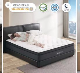 Vantto Full Mattress, 14 Inch Hybrid Mattress in a Box, Full Size Memory Foam Mattress with Pocket Springs for Motion Isolation Pressure Relief, Certi