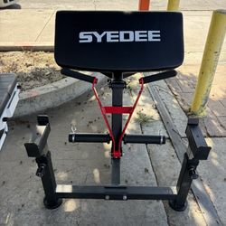 Preacher Curl Bench, Plate Loaded Bicep Curl Machine, Bicep and Tricep Workout Equipment，2 in 1 Arm Training Machine for Home Gym,Red