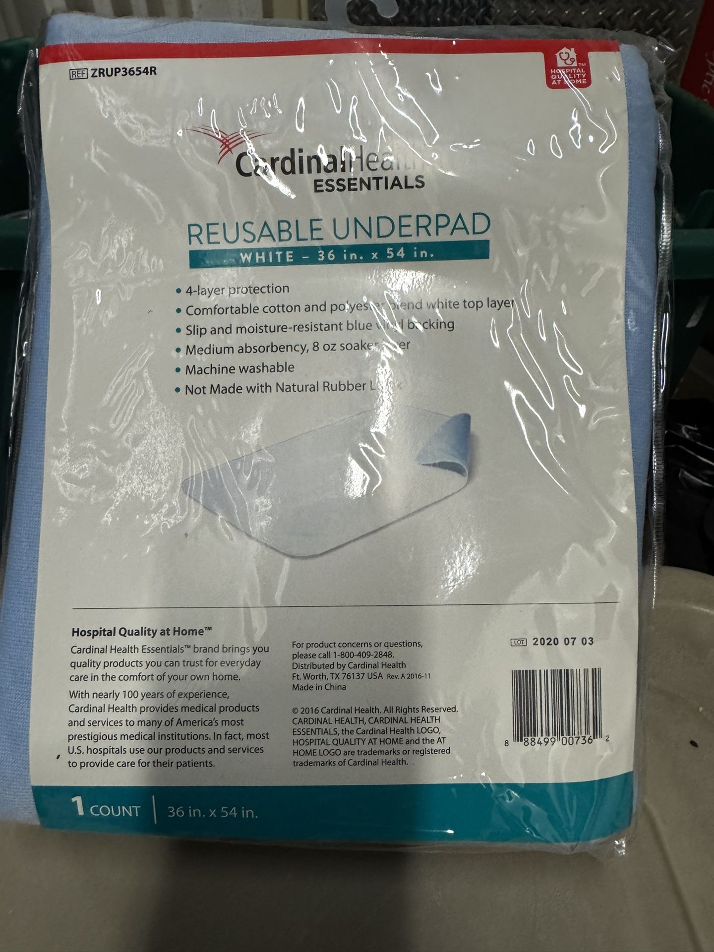 Cardinal Health Essentials Reusable Underpad
