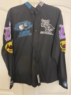 Rancho Semental Long-Sleeve Shirt Men’s Size S Black Embroidered, Western Rodeo Cowboy Style