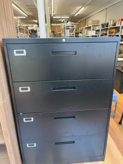 4 Drawer Lateral File Cabinet with Lock