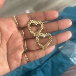 gold Rolex Heart Earings 