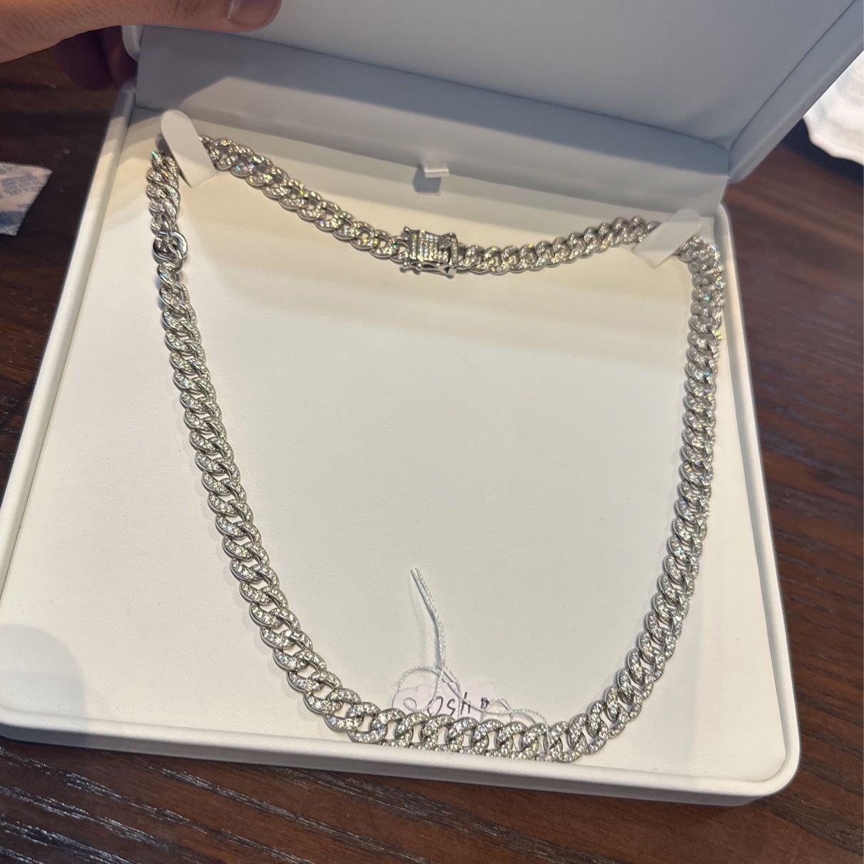 925 Silver Podium Plated High Quality Chain CZ diamond 8.9mm