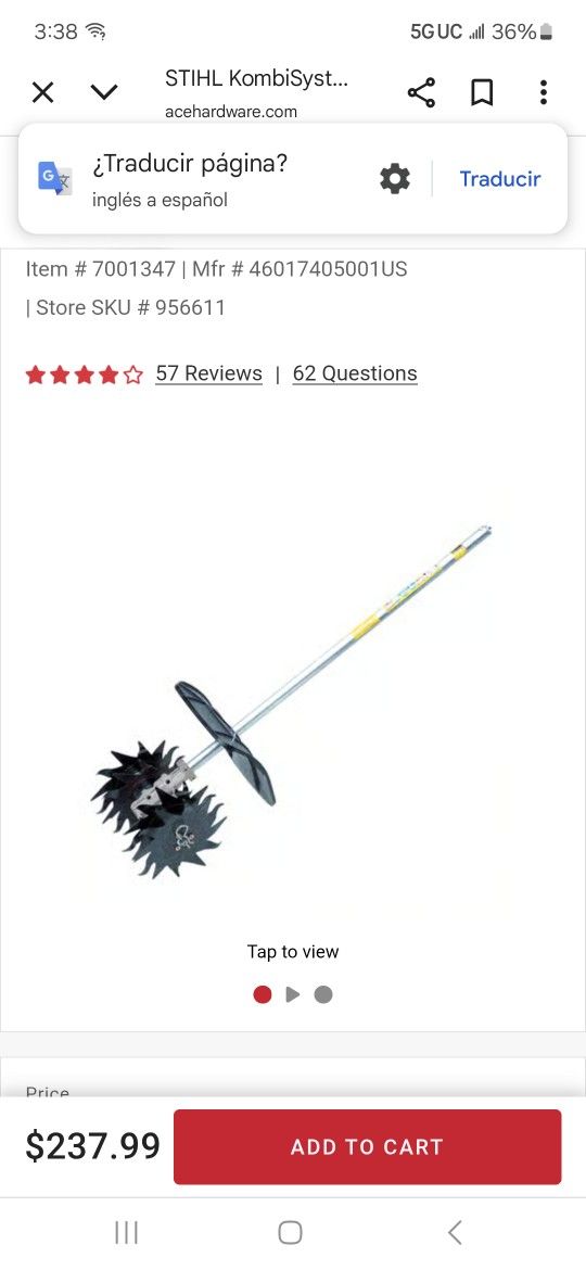 new unused stihl tiller part 