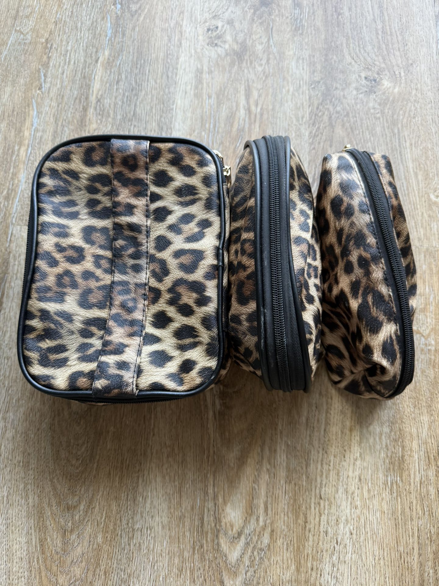 Leopard Print 3-Piece Pencil Case Set with Crayons, Colored Pencils & Markers – Mixed Brands