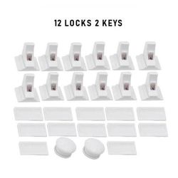 Cabinet Lock Baby Proofing Set Of 12 Locks 2 Keys