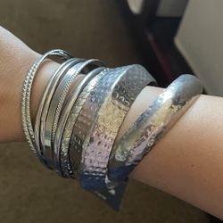 10 Silver Bracelets