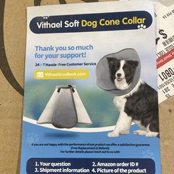 Vithael soft recovery dog cone collar.