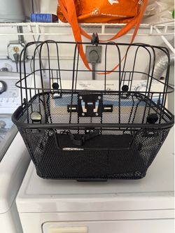 E -Bicycle an regular bike basket for dogs