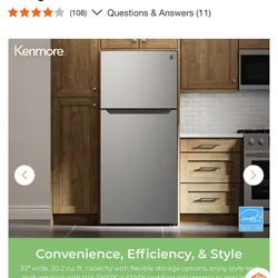 KENMORE 30 in. 20.2 cu. ft. Top Freezer Refrigerator in Stainless with E-Star