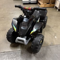 Ride On ATV, 6V Mini Off-Road Battery Powered Motorized Quad for Kids, Anti-Slip Wheels, RWD 4-Wheeler Electric Ride On Toy Car for Toddlers (Black)