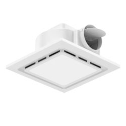TEPU Bathroom Exhaust Fan with Light 144 CFM, 11.8In Grille, Cutout Size 9.8" x 9.8", Duct 4 Inch, 1.0 Sone Quiet Bath Ceiling Vent Fan Combo with 650