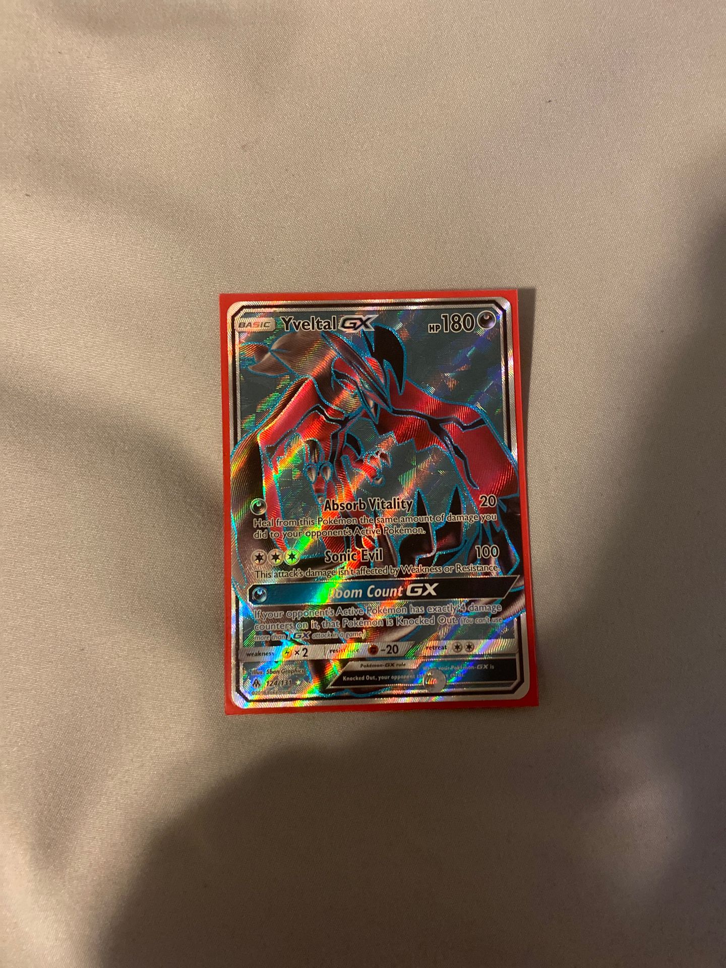 Pokemon Card Yveltal GX Full Art 124/131