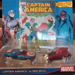 Captain America And Red Skull Hot Wheels And Mini Comic