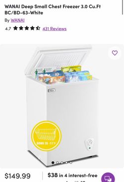 WANAI Deep Small Chest Freezer 3.0 Cu.Ft BC/BD-63-White