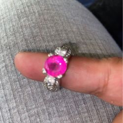 REAL SILVER RING with Small Diamonds 