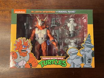Neca TMNT Triceraton Infantryman And Roadkill Rodney 