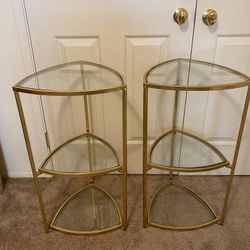 Corner Shelves // Gold & Glass