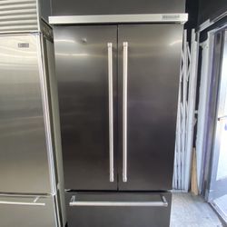 Built In KitchenAid Black Stainless 36” Wide Refrigerator Ice Maker