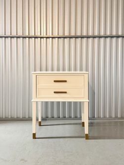 Solid Wood Nightstand w/ Brass Legs