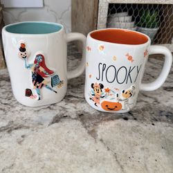 Rae Dunn Disney Halloween Mickey Mouse & Sally Mug