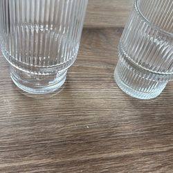 20 Pcs Ribbed Glass Cups