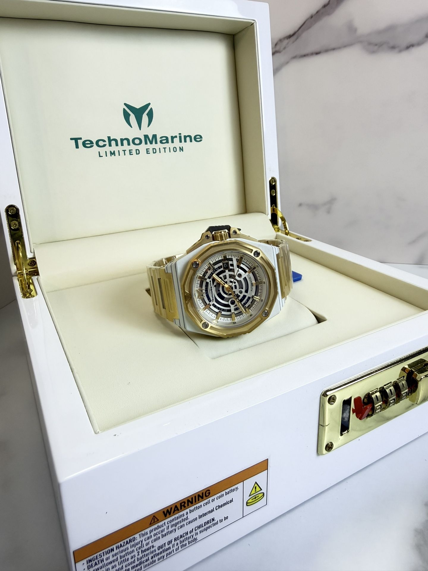 TM-525004 - TechnoMarine Carbon Nautic Marine Automatic Men's Watch - 45mm, Gold