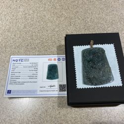 Big Green Jade Dragon Pendant 