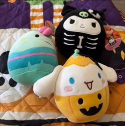 Set of 3 Sanrio Hello Kitty and Friends Halloween Squishmallows 7"
