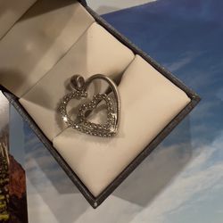 Silver Diamond Paved Heart Pendant
