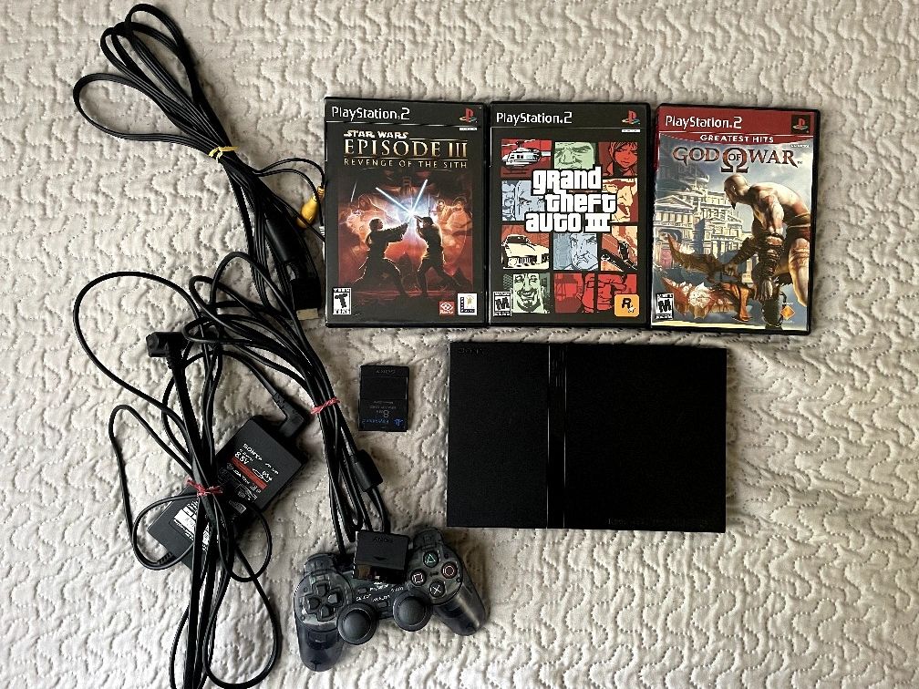 PlayStation 2 Slim Sony Ps2 Console With Games Complete