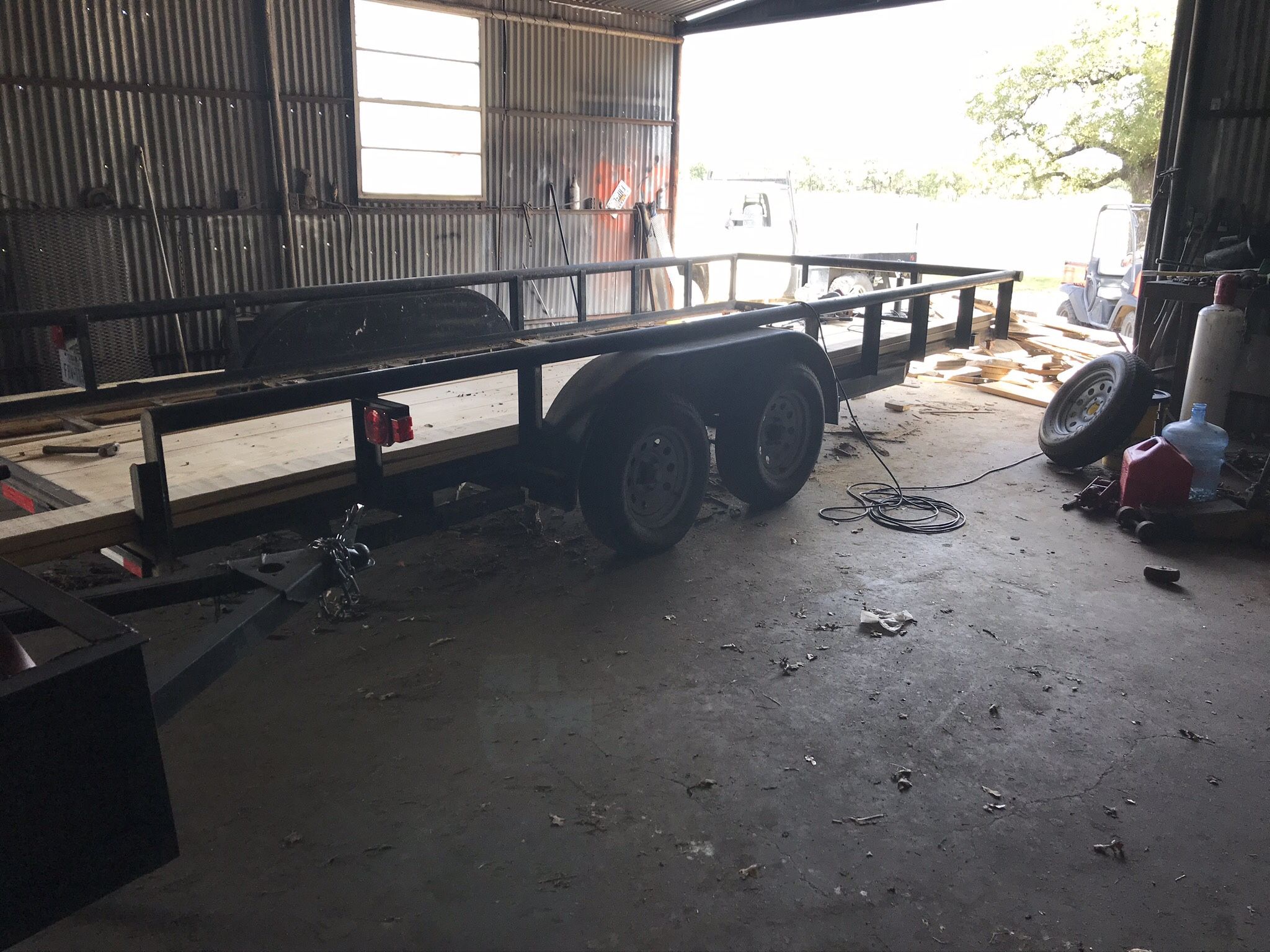 Used 80” x 18’ Tandem Axle Pipe Top Utility Trailer With Ramps . Good Cond. TITLE . 3500 LB Axles. New Floor . Everything Works. $1800 CASH Firm .