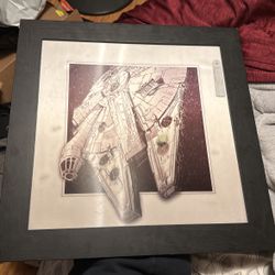 STAR WARS- Millennium Falcon Framed Picture 3D Effect- 20”x20" New