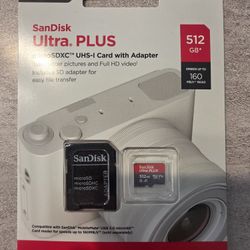 SanDisk - Ultra PLUS 512GB microSDXC UHS-I Memory Card NEW