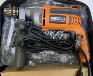 RIDGID R7111 8-Amp 1/2 in Heavy Duty Variable Speed Reversible Drill with Case