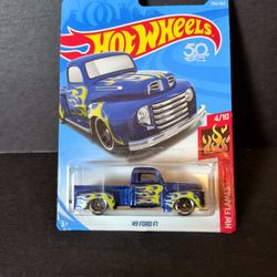 Hot Wheels Flames Blue '49 Ford F 1
