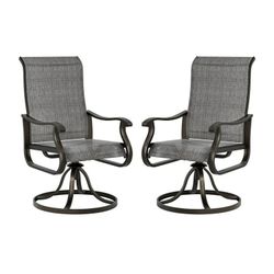 Set of 2 Gray Outdoor Rocking Chairs