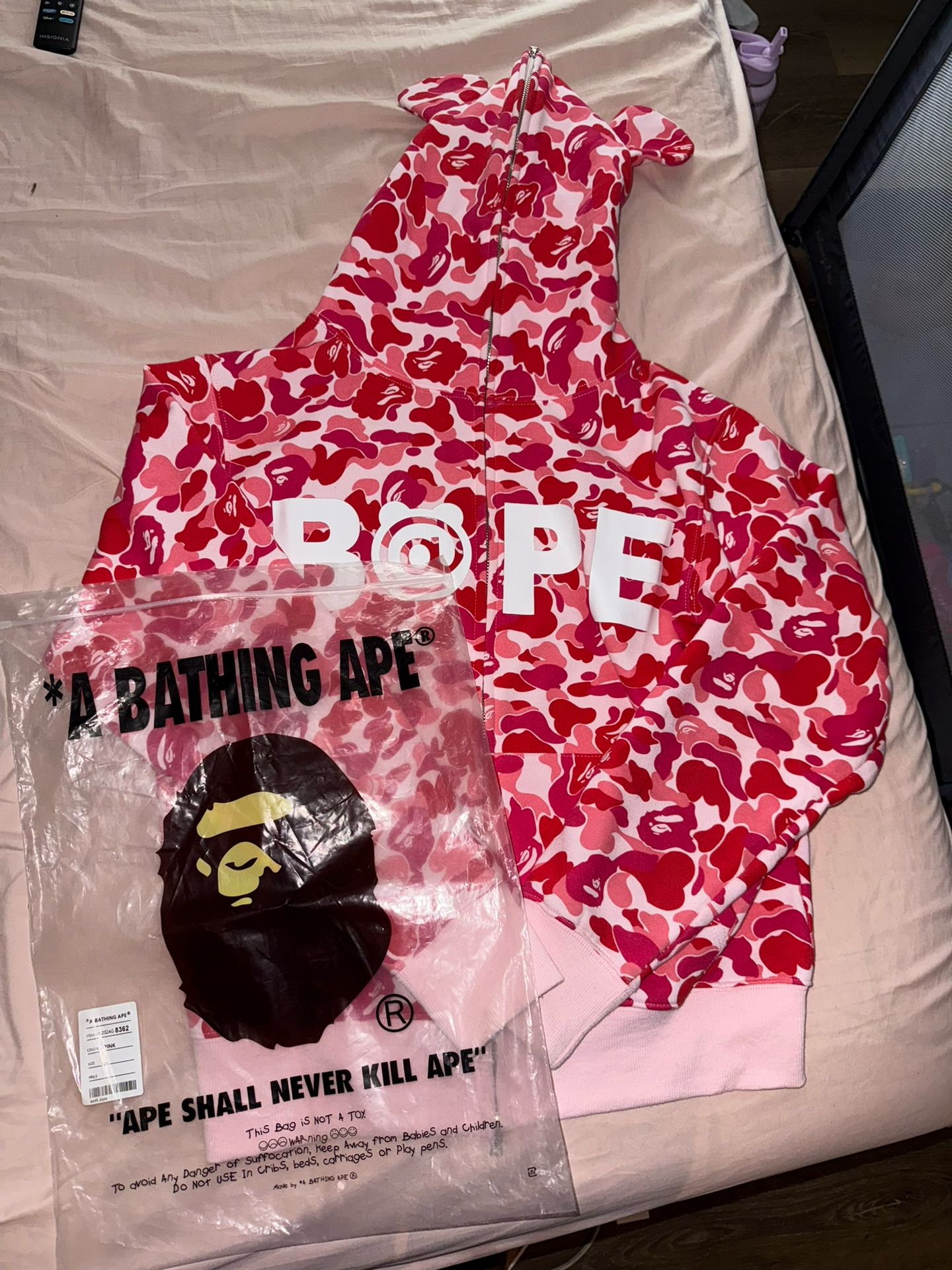 ABC PINK BAPE HOODIE