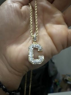 14k Rope Chain And VS1 Diamond Pendant