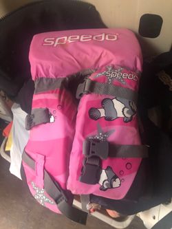 Child’s life jacket boat swim